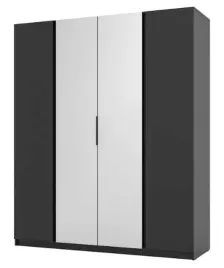 szafa-kaja-4-drzwi-lustro-200cm-x-239cm-kolor-czarny-mat-polki-drazek