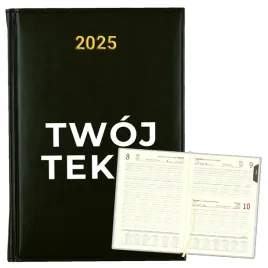 kalendarz-planer-na-rok-2025-bialy-napis-prezent-wlasny-tekst-czarny