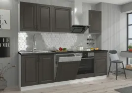 kuchnia-stilo-grafit-bialy-mat-250cm