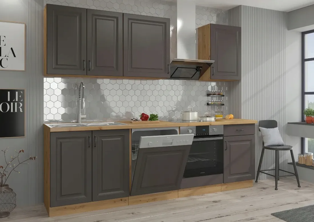 kuchnia-stilo-grafit-dab-artisan-250cm