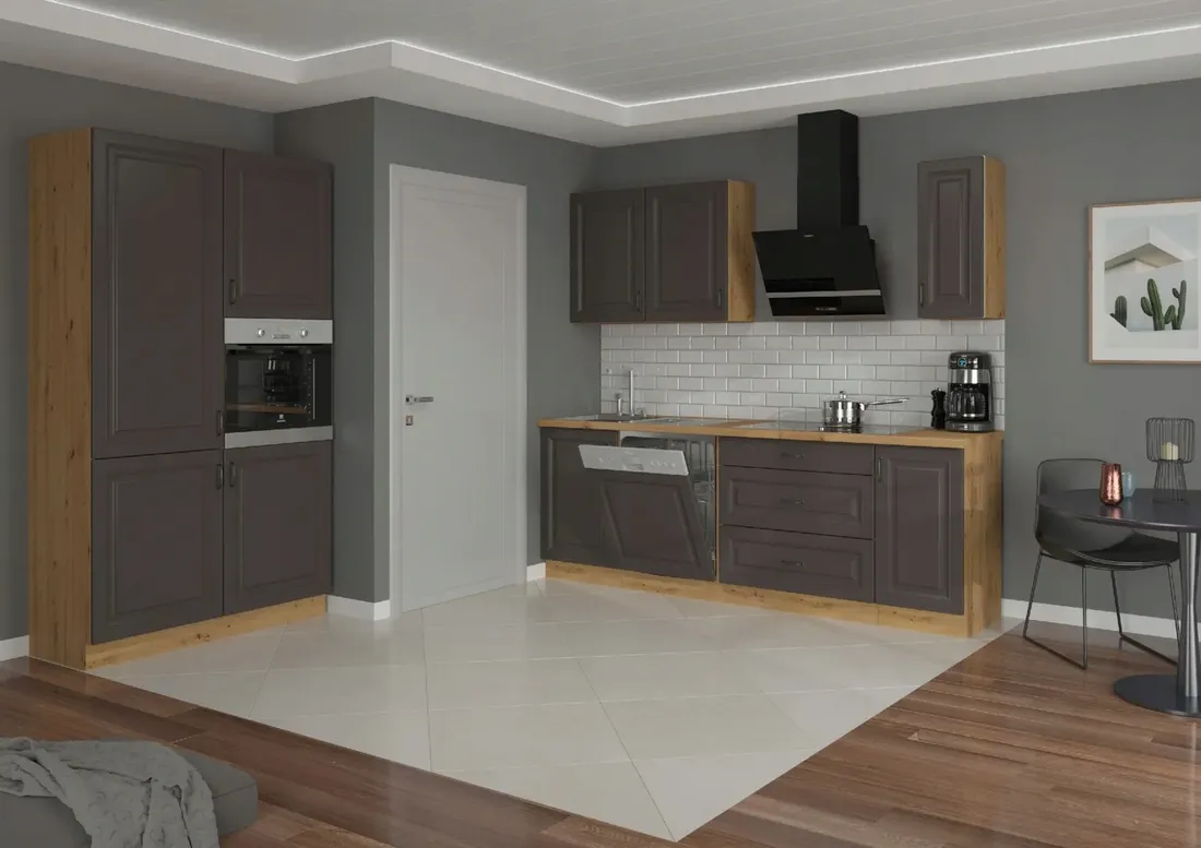 kuchnia-stilo-grafit-dab-artisan-250cm-stan-nowy
