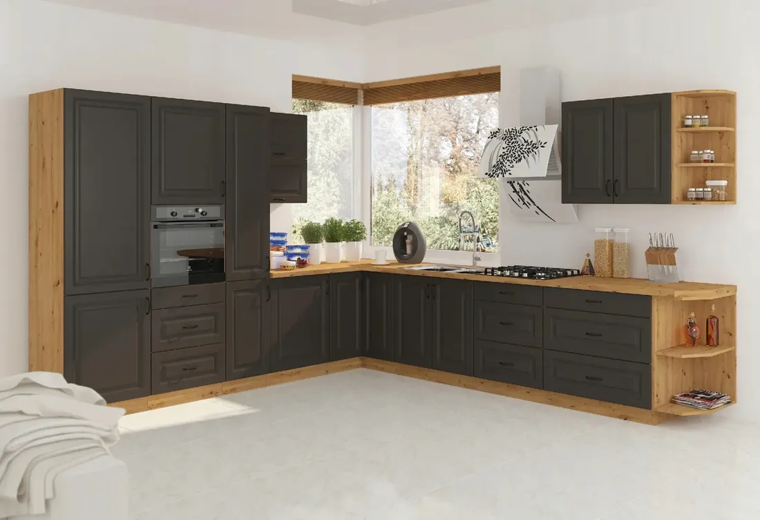 kuchnia-stilo-grafit-dab-artisan-250cm