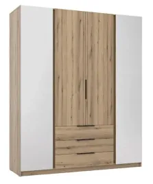szafa-kaja-4-drzwi-2-lustra-3-szuflady-200cm-polki-drazek-kolor-dab-evoke