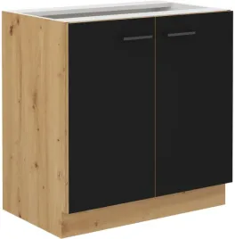 szafka-modena-80-dolna-2-drzwi-czarny-mat-dab-artisan