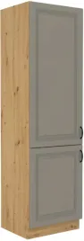szafka-stilo-60-komin-zabudowa-lodowki-jasnoszary-dab-artisan-2-drzwi