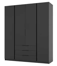 szafa-kaja-4-drzwi-3-szuflady-200cm-kolor-czarny-polki-drazek