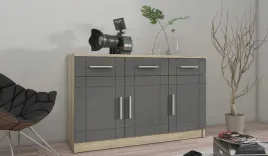 komoda-paris-103cm-dab-sonoma-grafit-3szuf-3drzwi