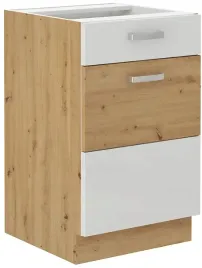 szafka-oliwia-50-dolna-1-drzwi-1-szuflada-bialy-polysk-dab-artisan