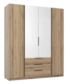 szafa-kaja-4-drzwi-lustra-3-szuflady-200cm-polki-drazek-kolor-dab-evoke