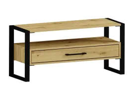szafka-rtv-z-szuflada-loft-kolor-dab-artisan-nogi-czarne-metalowe