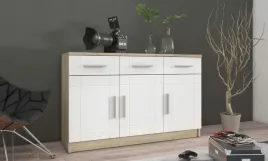 komoda-paris-103cm-dab-sonoma-bialy-3szuflady-3drz