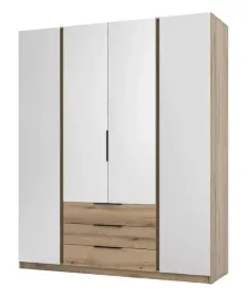 szafa-kaja-4-drzwi-z-lustrami-3-szuflady-200cm-polki-drazek-kolor-dab-evoke