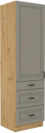 szafka-stilo-60-komin-jasnoszary-dab-artisan-1-drzwi-3-szuflady