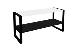 szafka-rtv-loft-kolor-bialy-czarny-nogi-czarne-metalowe