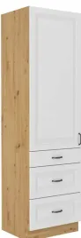 szafka-stilo-60-komin-bialy-mat-dab-artisan-1-drzwi-3-szuflady