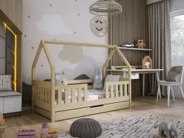 lozko-dzieciece-domek-dyzio-160x80-materac-szuflada