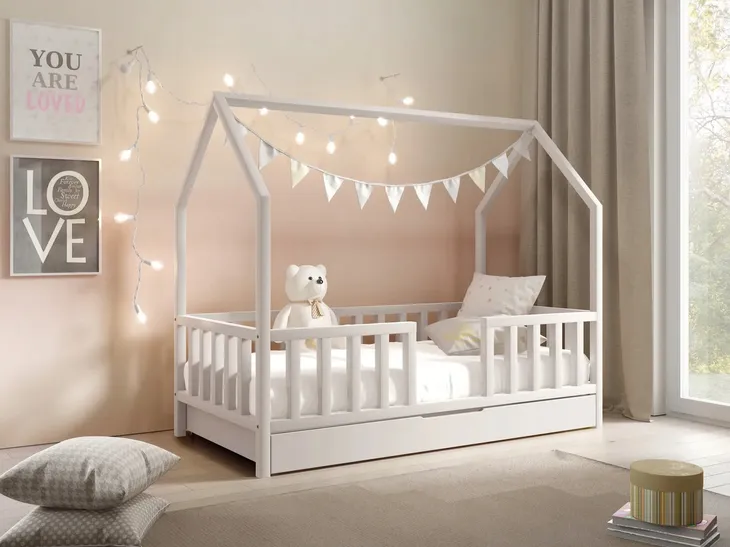 Łóżko dziecięce DOMEK NIKOŚ 160x80 materac szuflada