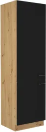 szafka-modena-60-komin-zabudowa-lodowki-2-drzwi-czarny-mat-dab-artisan