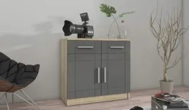 komoda-paris-69cm-dab-sonoma-grafit-2drzwi-2szufla
