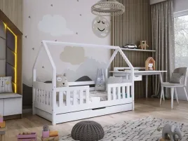 lozko-dzieciece-domek-dyzio-160x80-materac-szuflada