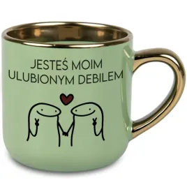 kubek-elegant-xxl-elegant-zielony-jestes-moim-ulubionym-debilem-prezent