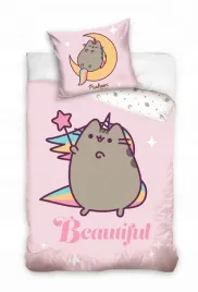 posciel-bawelniana-160x200-pusheen-jednorozec-rozowa