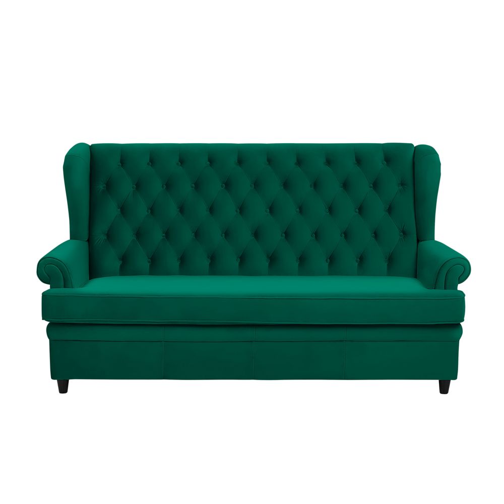 Sofa rozkładana welurowa zielona MALVIK ERLI.pl
