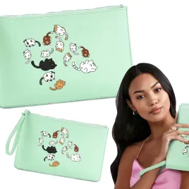 kosmetyczka-damska-pdm-kotki-01-mietowa-na-zamek-soft-mint