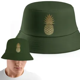 zielony-kapelusz-bucket-hat-mlodziezowy-z-nadrukiem-mem-prezent-ananas