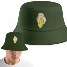 zielony-kapelusz-bucket-hat-mlodziezowy-z-nadrukiem-mem-prezent-banan