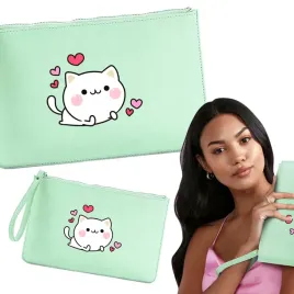 kosmetyczka-damska-pdm-kotki-10-mietowa-na-zamek-soft-mint