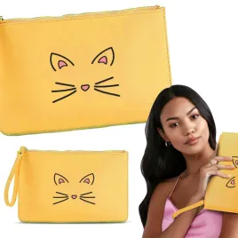 kosmetyczka-damska-pdm-kotki-08-zolta-na-zamek-mustard