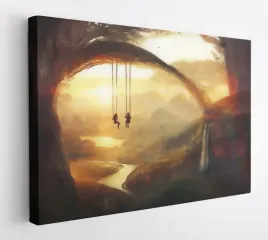 obraz-na-plotnie-100x75-m2p-las-15-canvas-wzory