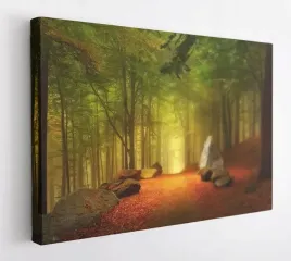 obraz-na-plotnie-100x75-m2p-las-02-canvas-wzory