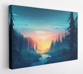 obraz-na-plotnie-100x75-m2p-las-20-canvas-wzory