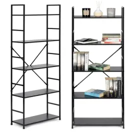 regal-drewniany-szeroki-nowoczesny-loft-5-polek-czarny-modernhome