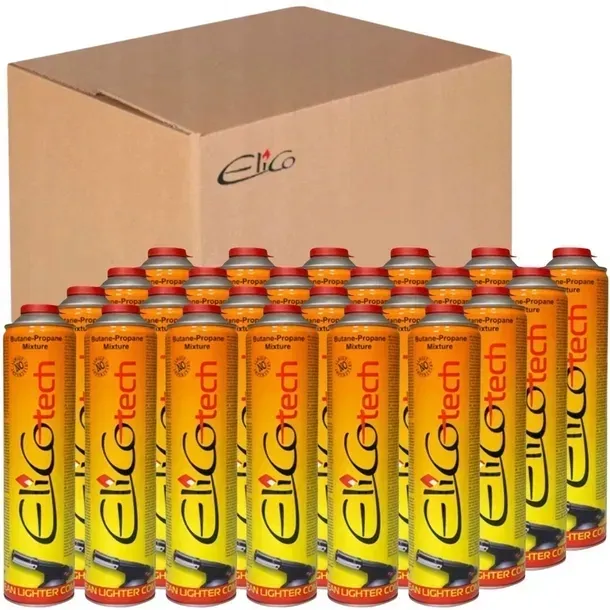GAZ UNIWERSALNY ELICO 600ML KARTUSZ ZAWÓR ŚRUBOWY 7/16” 24 SZTUKI
