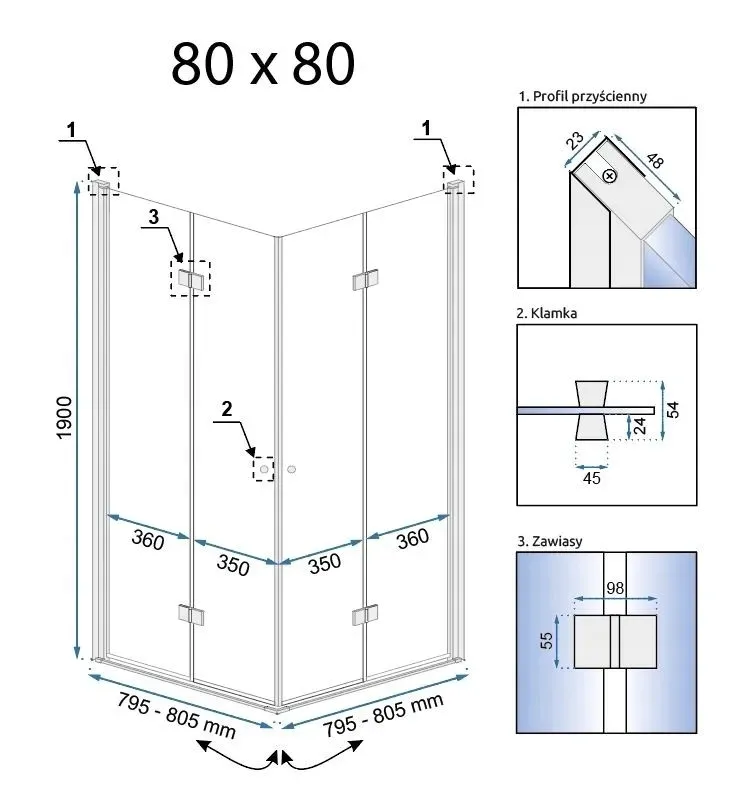 kabina-fold-n2-chrom-80x80-rea-stan-nowy