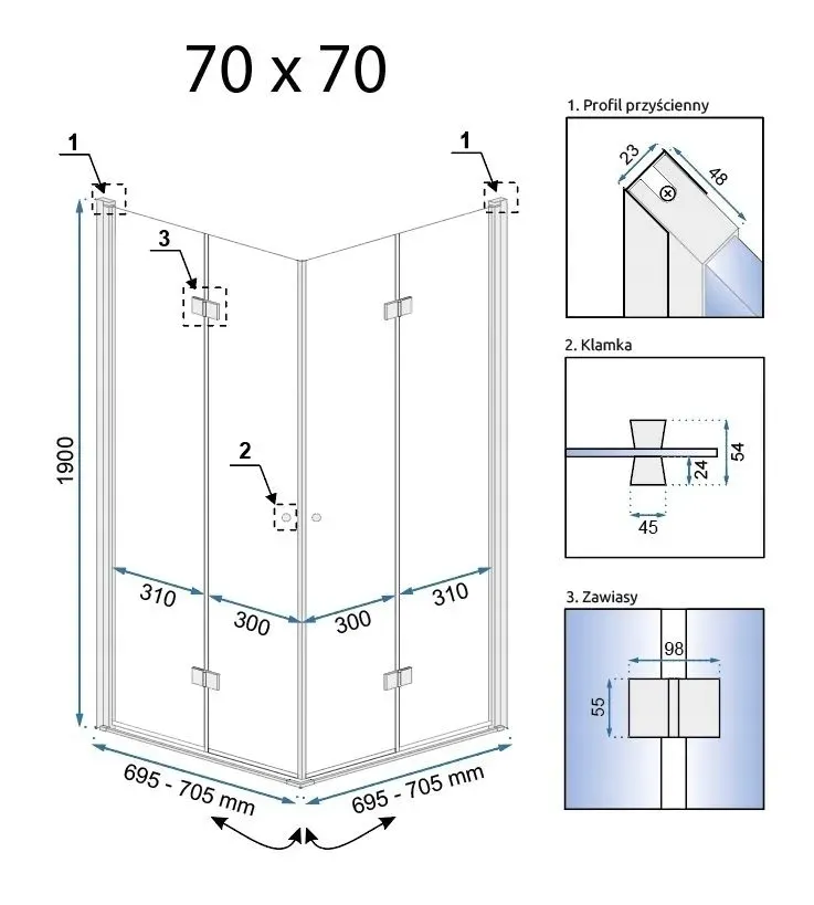 kabina-fold-n2-chrom-80x80-rea-stan-nowy