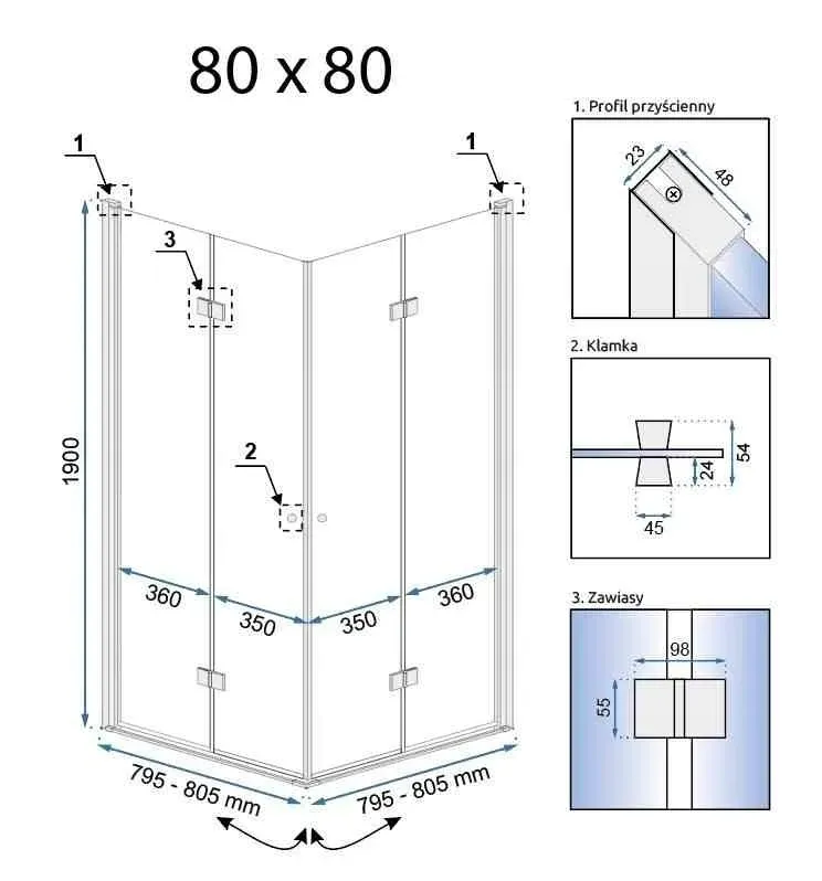 kabina-fold-n2-chrom-90x90-rea-stan-nowy