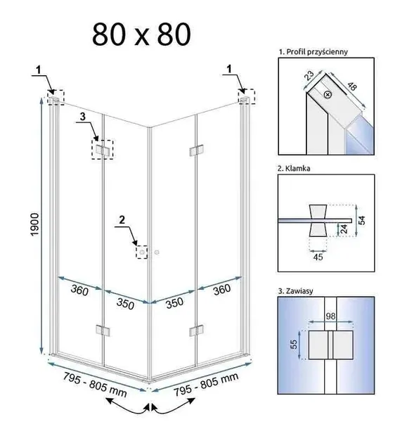 kabina-fold-n2-chrom-90x90-rea-stan-nowy