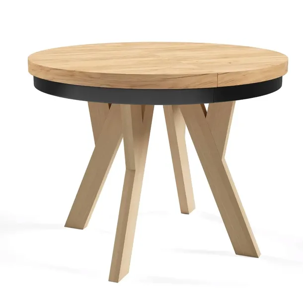 Stół okrągły rozkładany ORIO LOFT 80/160 cm Z MASKOWNICĄ