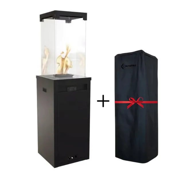 OGRZEWACZ TARASOWY GAZOWY KOMINEK OGRODOWY CZARNY PATIO LIGHT + POKROWIEC