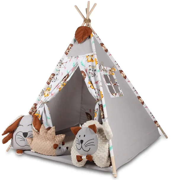 Namiot Tipi Teepee Wigwam Mata+3 zwierzaczki leśne