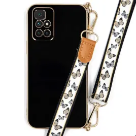 etui-do-xiaomi-redmi-10-stylowe-czarne-smycz-hit-luksusowe-kobiece-motyle