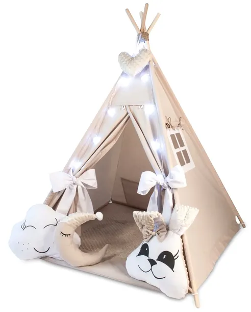 Namiot TIPI WIGWAM Mata Poduszki Girlanda świetlna