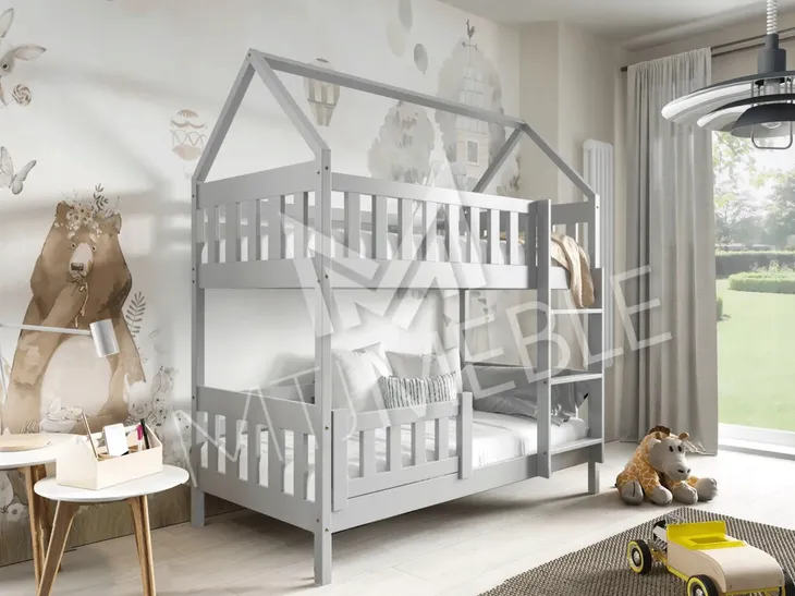 Łóżko piętrowe DOMEK ZUZIA 160x80 z materacami