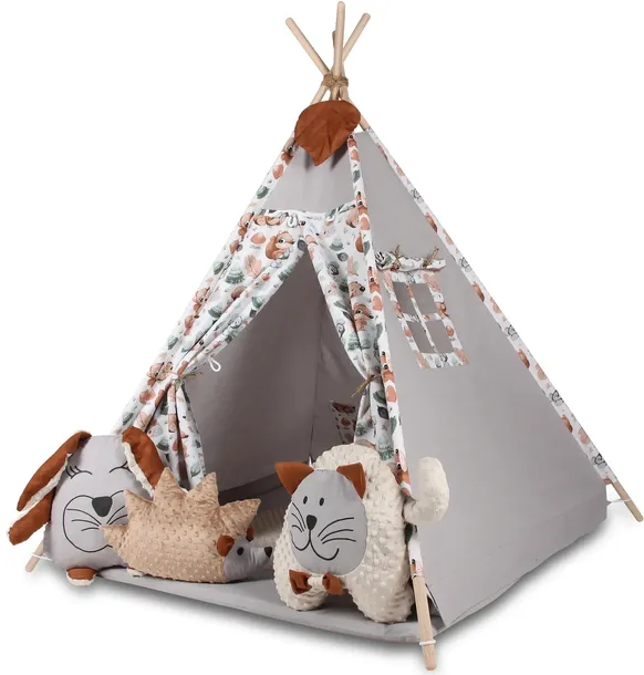 Namiot Tipi Teepee Wigwam Mata+3 zwierzaczki leśne