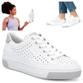 polbuty-damskie-skorzane-39-rieker-biale-sneakersy-sportowe-azurowe-letnie