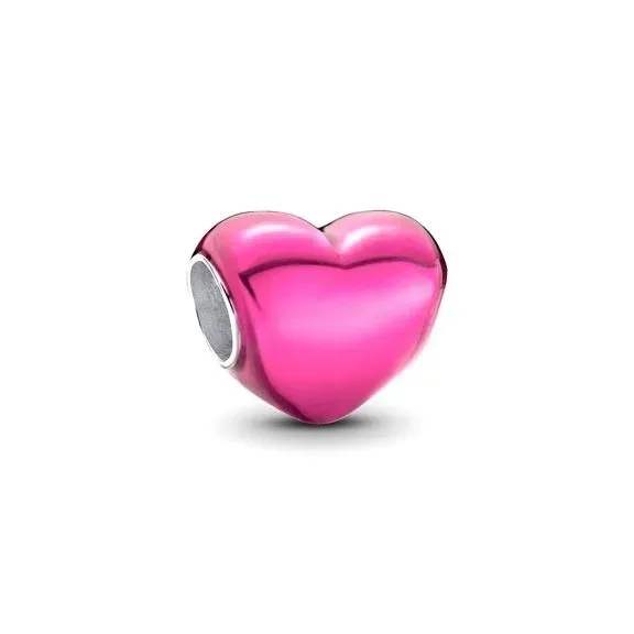 Charms Pandora - Metaliczne różowe serce 793337C03